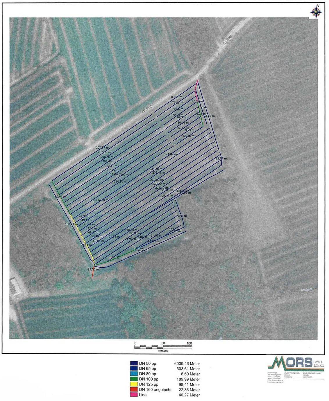 GPS-Kartierung für eine neue Flächendrainage von Mors Tiefbau.