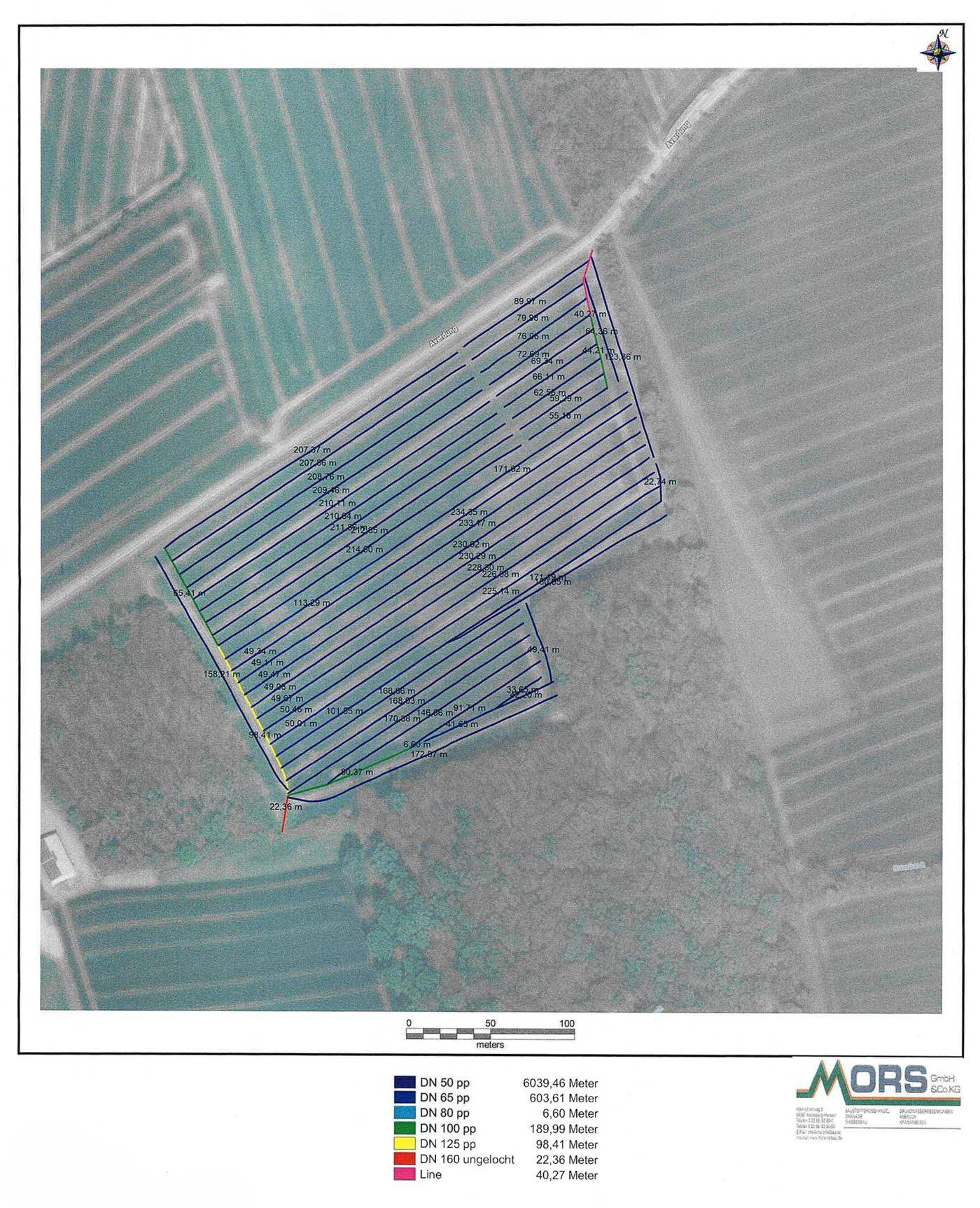 GPS-Kartierung für eine neue Flächendrainage.